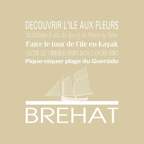Tableau sur toile Brehat beige 30x30 cm - Impression sur Toile Murale Décorative - Image imprimée en HD sur Toile - Toile sur Châssis en Bois FSC - Fabriqué en France