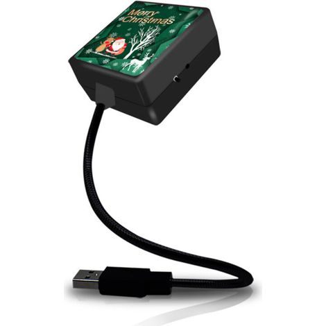 Projecteur de lumière d'ambiance USB pour voiture, projecteur de noël, lampe d'intérieur LED activée par le son, pour la maison, la chambre à coucher, décoration de fête. (1/5)