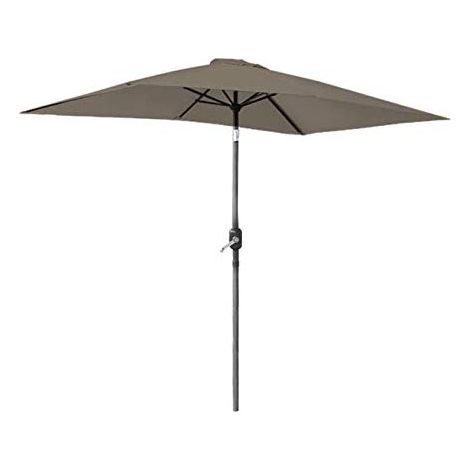 Greenbay 2x3m Garden Parasol Umbrella Patio Outdoor Sun Shade Aluminium Crank Tilt Mechanism Brown
