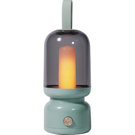 Lanterne rétro portable rechargeable avec bougie LED sans flamme à effet vacillant : lampe décorative de table pour la maison, le jardin, la terrasse, le camping et Noël. (1/5)