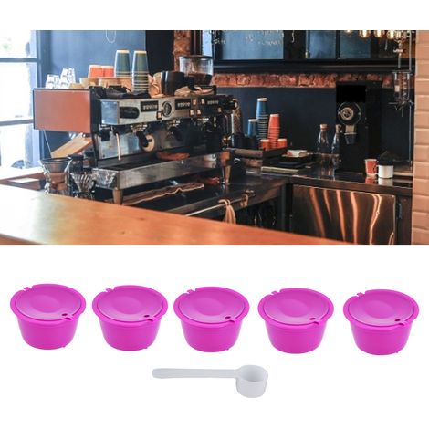 DOLCEGUSTO wiederverwendbare Kaffeefilterkapsel für Kaffeemaschinen, 50 ml, 5er-Packung, rot-rosa. (1/5)