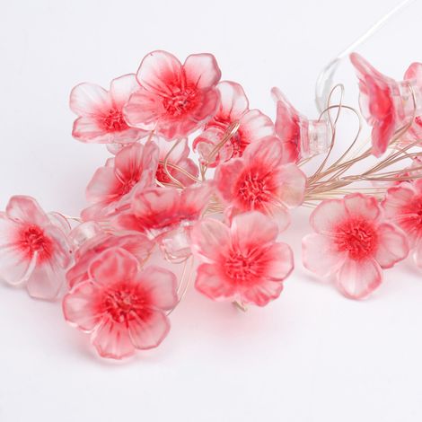 Guirlande rose foncé – 6 m – 40 LED – 8 fonctions – Boîtier étanche télécommandé – Cuivre – Batterie incluse