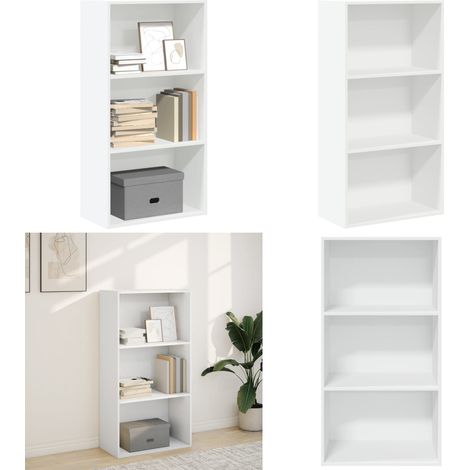 vidaXL Bibliothèque blanc 60x30x114 cm bois d'ingénierie (1/5)