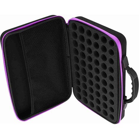 Transportkoffer für ätherische Öle, Hartschalenkoffer, 60 Fläschchen, geeignet für Fläschchen 5 ml, 15 ml (Lila) (1/5)