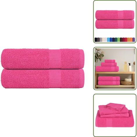 vidaXL Badetücher 2 Stk. Rosa 100x150 cm 360 g/m² 100% Baumwolle (1/5)