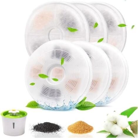 Dreifach wirkender Katzenbrunnenfilter, 6er-Pack, kompatibel mit Wasserspendern für mehrere Haustiere (1/5)