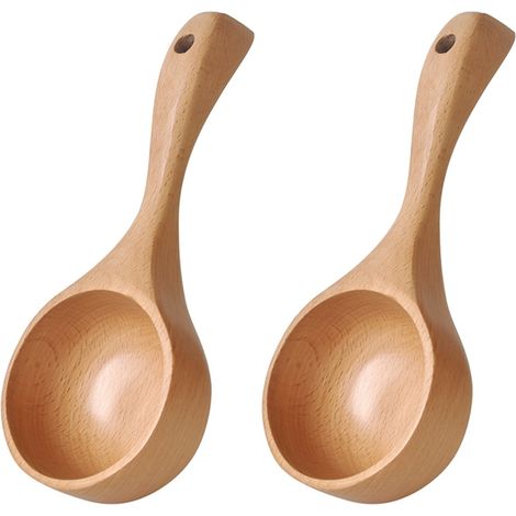 Cuillère En Bois - Pour Soupe Et Apéritifs - 21,5 X 7,6 X 4,5 Cm - Naturel - 1 Pièce (1/5)