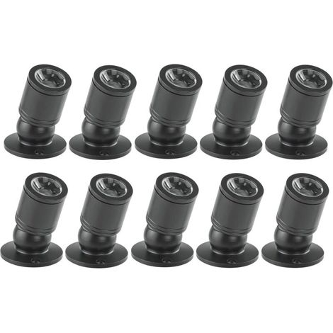 Mini faretto LED da incasso a soffitto da 1W con driver 100-265V AC per casa/gioielli/soggiorno, 10 pezzi (nero, luce calda)