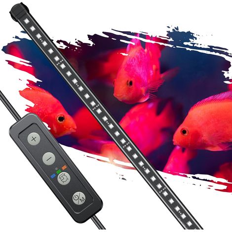 23W pour aquarium - Éclairage RGB améliorateur de couleurs pour aquariums de 74 à 114 cm - IPX8 étanche - 7 effets lumineux, minuterie et luminosité réglable (1/5)