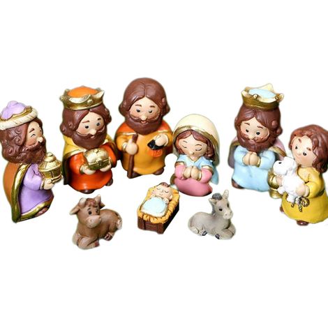 de Noël miniature colorée avec figurines d animaux mignons