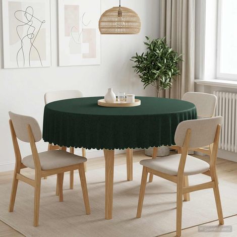 vidaXL Tissu de Table Rond Vert foncé Ø 160 cm (1/4)