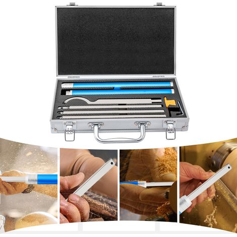 8Pcs Wood Turning Tools Carbide Tipped Lathe Tools Rougher Turning Chisels Set (1/5)