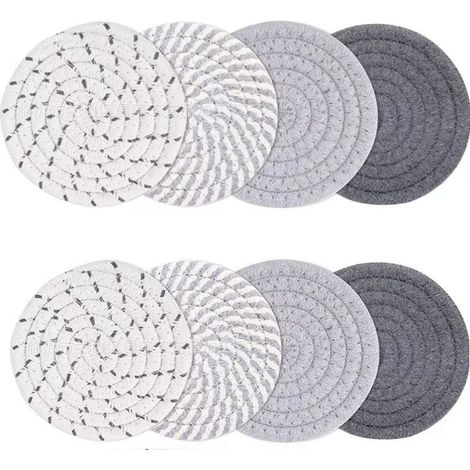 Estos versátiles posavasos pueden añadir un toque de elegancia a cualquier decoración interior (serie gris y blanca, 1 juego). (1/5)