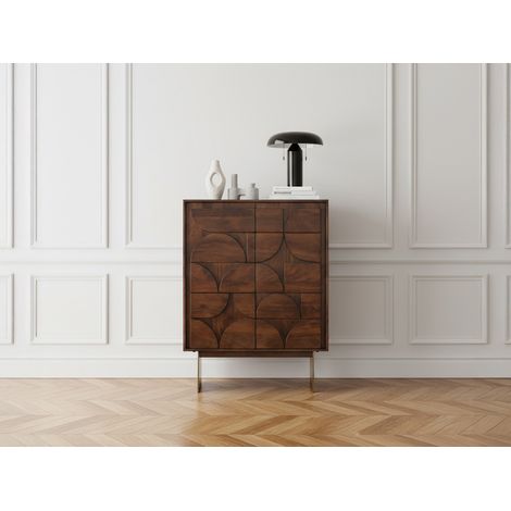 BOBOCHIC - Buffet haut 2 portes 90 cm BERENICE bois massif de manguier