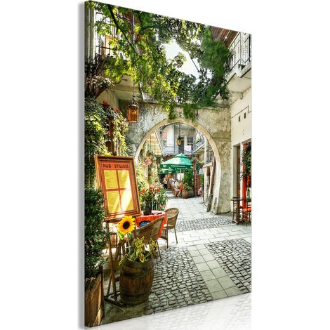 Tableau Cracovie : Sunny Pub (1 Part) Vertical - 80 x 120 cm (1/4)