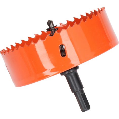 Scie cloche bimétallique HSS avec arbre robuste pour planches de Cornhole, bois, PVC, métal, pièces de perceuse électrique, 4 5/16 po (110 mm) (1/5)