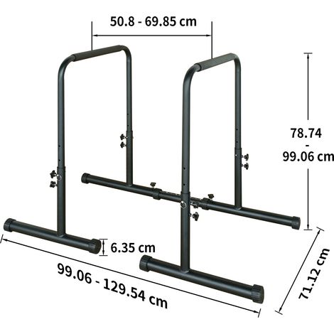 Stazione per dip regolabile, altezza 78,74–99,06 cm, carico max. 249 kg, nera HAVRYA (1/5)