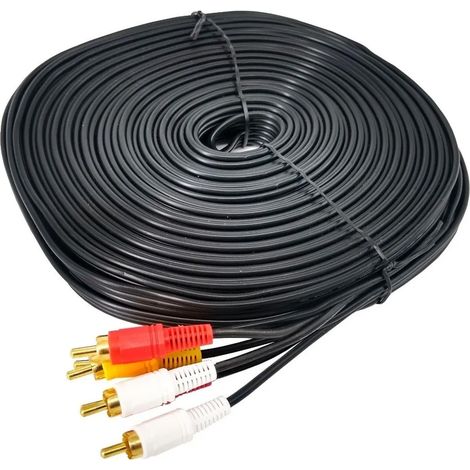 Câble AV RCA 3 couleurs mâle-mâle 15m PVC pour décodeur, DVD, TV, connexion audio-vidéo stéréo (1/5)