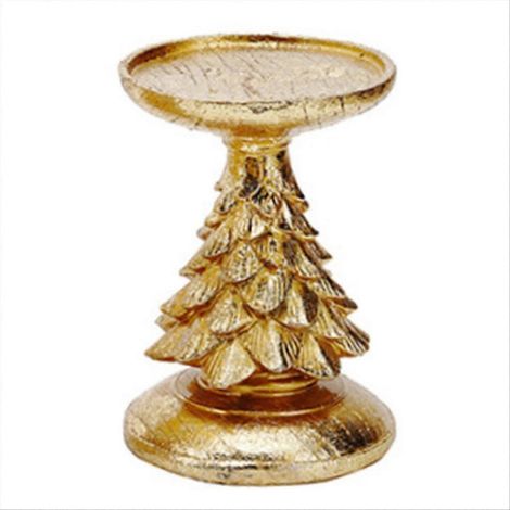 Bougeoir sapin de Noël rétro en résine - Décoration festive C (1/5)