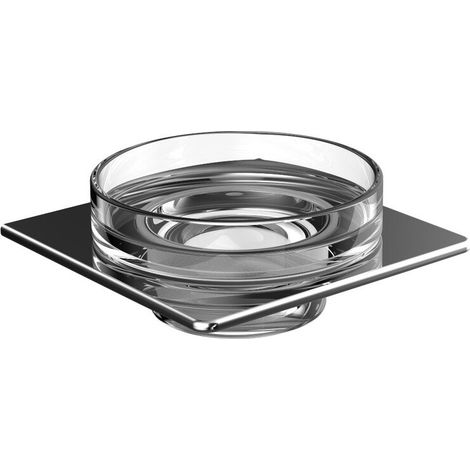 Porte-savon emco art, coupe en verre cristal clair, chromé, (1/5)