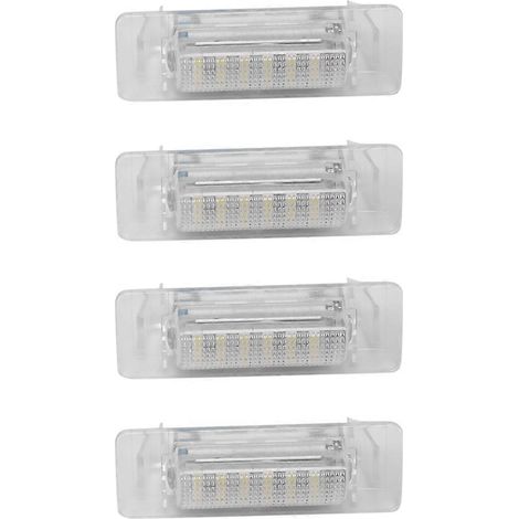 Lot de 4 ampoules LED blanches 6500K pour éclairage de plaque d'immatriculation Mercedes-Benz W210 W202 E300 E55 C230 (sans erreur). (1/5)