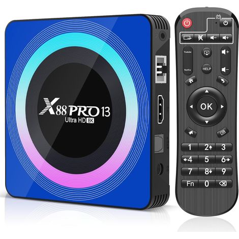 1 Boitier TV Android 13.0, RK3528 Quad-Core, 2GB RAM 16GB ROM, WiFi Bi-bande, BT 5.0, Support 8K Ultra HD