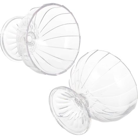 Lot de 2 gobelets à dessert en plastique pour milkshakes, glaces et cocktails.-11X9X9CM-Transparent (1/3)