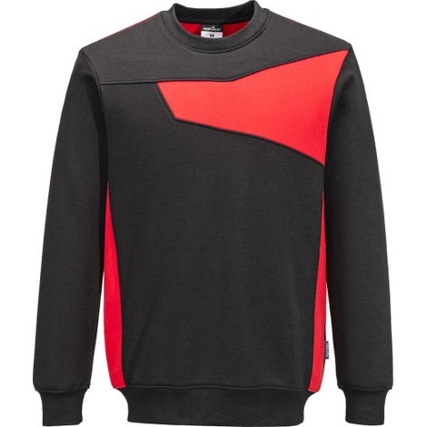Sudadera PW2 deportiva corporativa bicolor, diseño entallado PW273 L Negro/Rojo (1/2)