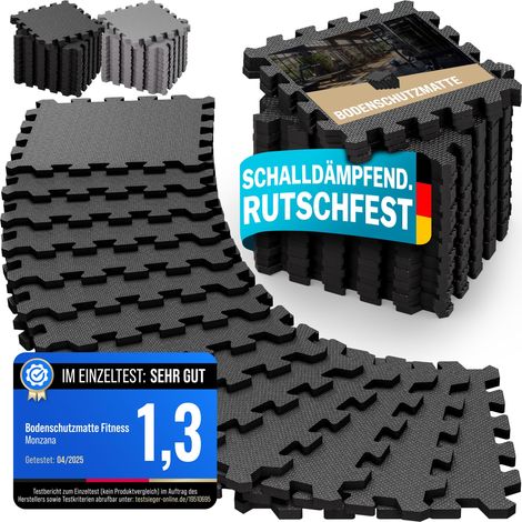 MONZANA® Tapis de protection de sol Noir 31x31cm mousse EVA 18 ou 36 pièces dalle de protection fitness piscine 18 Stück (de)