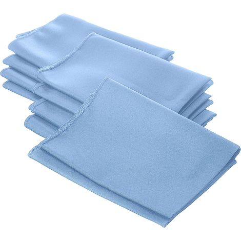 Serviette de Table, Polyester, Bleu Clair, 45.7 x 45.7 x 0.04 cm (1/4)