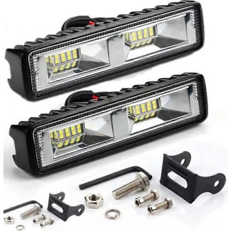 Lot de 2 projecteurs de travail LED 12V/24V 36W pour voiture, moto, camion, bateau, tracteur, remorque, tout-terrain, alliage d'aluminium (1/5)