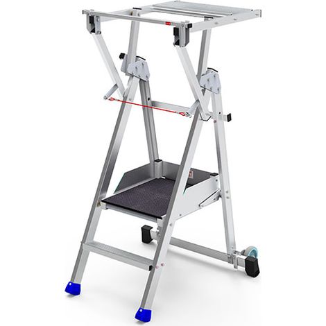 Scaletta professionale 2 gradini - altezza massima di lavoro 2.50m - PIRL2RM (1/5)