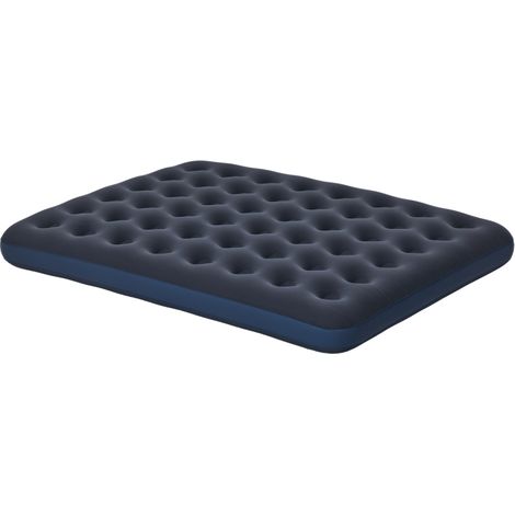 Matelas gonflable 2 personnes matelas pneumatique avec pompe à main intégrée, surface floquée, bleu