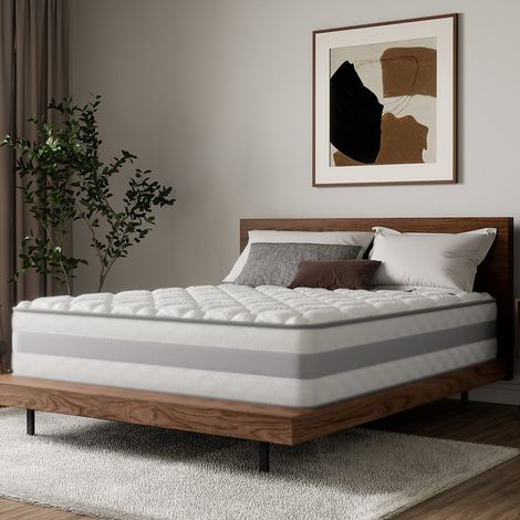HOMAVO Matelas,Matelas à ressorts 100x200 cm,25cm épaisseur,Matelas orthopédique 7 zones,Certifié Oeko-Tex,Dureté moyenne