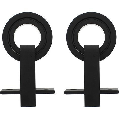 Intersteel 2-teiliges Laufrollen-Set Modern Top 155 mm Schwarz (1/4)
