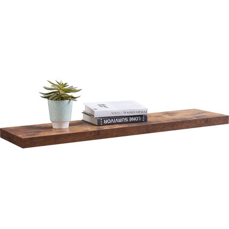 Étagère murale flottante 100 cm – MDF et panneau de particules – Marron vintage – Design industriel pour intérieur moderne (1/5)