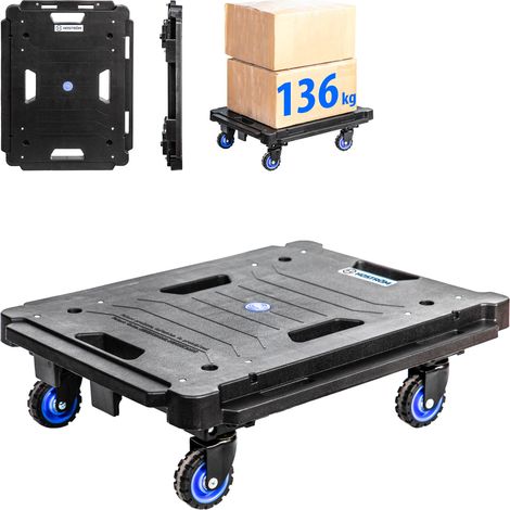 [JAMAIS UTILISÉ] HOSTRÖM Plateau roulant pliant, Chariot à roulettes, Demenagement, Deplace meuble, 4 roues pivotantes 360°, Charge Max. 136kg, Garantie 5 ans