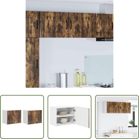 Holzschrank -  Küchenschrank Kalmar 2 pcs Geräucherte Eiche 50 x 31 x 40 cm (1/5)