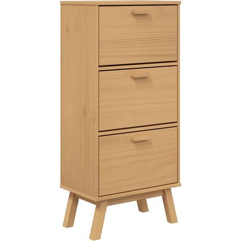 Armoire à chaussures - Meuble à chaussures marron 55x35x120 cm bois pin massif fr7098 - Maison La Vie (1/5)