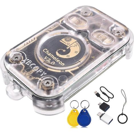 Lecteur de cartes à puce RFID Chameleon V3.0+2XUID avec simulateur de puce RFID, 125 kHz et 13,56 MHz, compatible avec les cartes à puce, les cartes d'identification et les étiquettes NFC. (1/5)