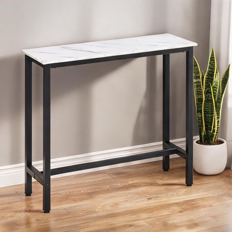 Table de bar weiß Schwarz en spanplatte Stahl 120 x 40 x 100 cm (1/5)