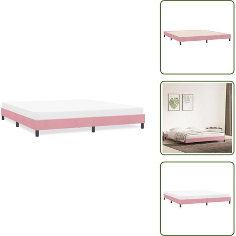 Cadre de lit sans matelas rose 180x220 cm velours - Cadre De Lit - Cadres De Lit - Lit - Meuble De Chambre À Coucher (1/5)
