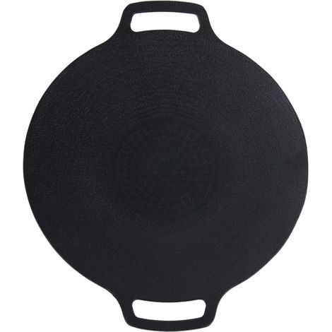 Poêle à griller coréenne antiadhésive ronde en pierre médicale de 30 cm, idéale pour le camping et les réchauds à gaz portables. (1/5)