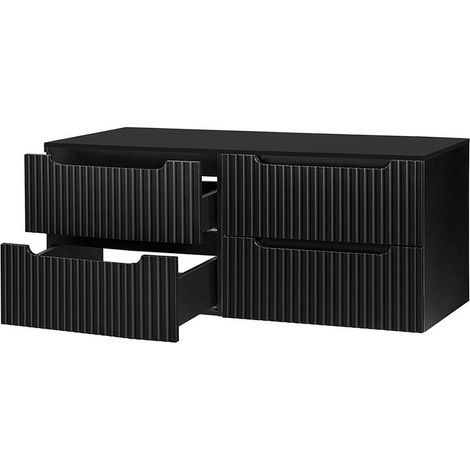 Waschtischunterschrank Skelbolu 160x60x40 cm Schwarz [en.casa]