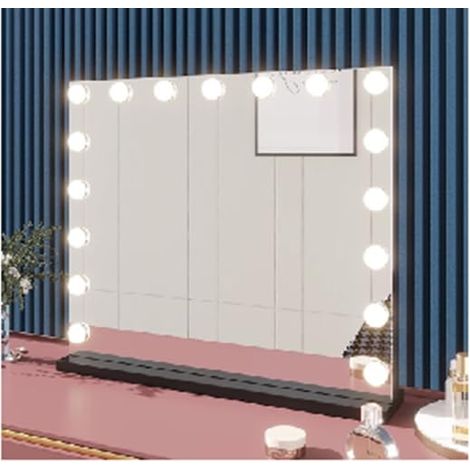 miroir maquillage lumineux coiffeuse hollywood éclairé lumières led grossissant ampoules maquillage reglable luminosité tactile chambre vestiaire st