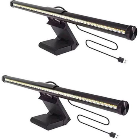 Barre Lumineuse - Lampe LED pour Écran - Éclairage Asymétrique sans Éblouissement - Température de Couleur Réglable 2900-6000 K - Fixation par Amortisseur de Gravité - 1 Pièce (1/5)