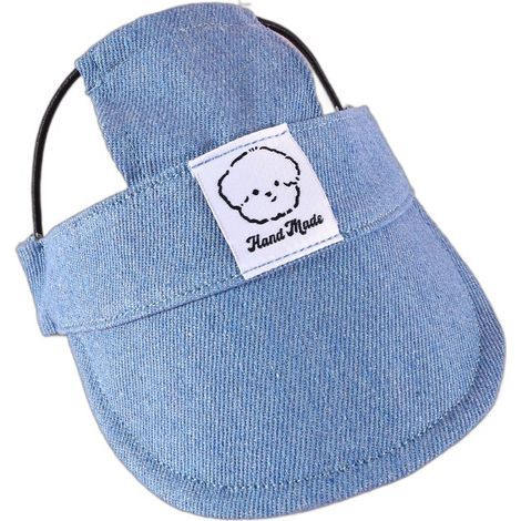 Hunde-Sonnenhut mit breiter Krempe, geeignet für Haustiere, atmungsaktiv, ideal für draußen, mit Ohrenöffnungen und verstellbarem Kinnriemen. (1/5)