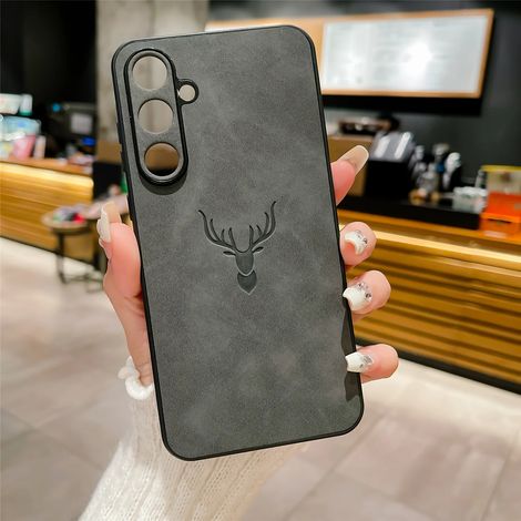 (Galaxy S26 Ultra Gris) Coque arrière en cuir givré pour téléphones Samsung