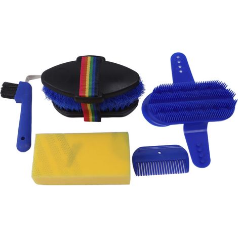 Professional Stable Grooming Kit, Sponge Comb, Horseshoe Hook Brush, 6-Piece Set for Horses and (1/5)