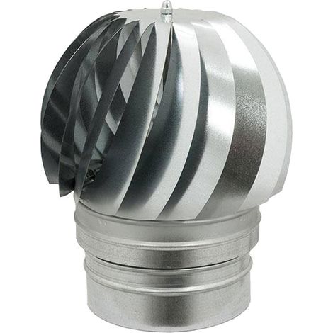 Chimenea giratoria galvanizada base redonda con conexión hembra - DIÁMETRO 12cm